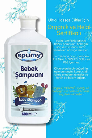 Organik Sertifikalı 2'li Hassas Saç Ve Vücut Bebek Şampuanı - 600 ml x 2