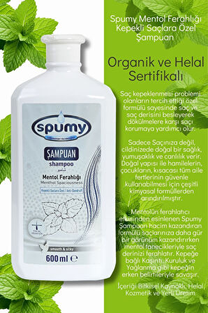 Mentol Ferahlığı Kepekli Saçlara Özel 2'li Organik Şampuan - 600 ml x 2