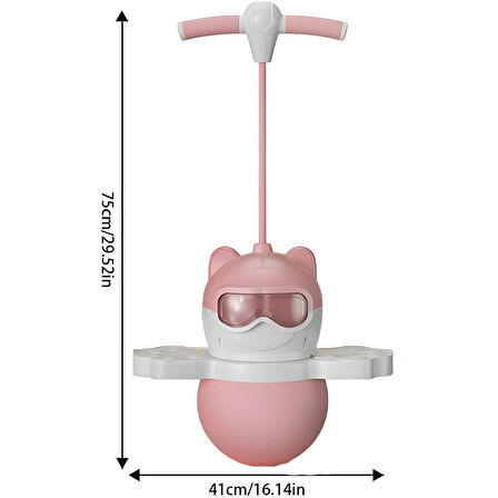 Eğlenceli Çocuk Zıplama Topu Sevimli Tasarım Ergonomik Tutma Kolu ve Dayanıklı Malzeme Denge Topu 
