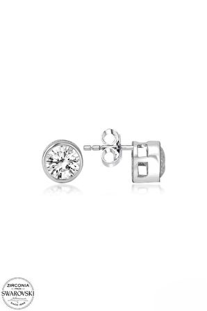 SWAROVSKİ ZİRCONİA PIRLANTA MONTÜR TEK TAŞ 925 AYAR GÜMÜŞ KÜPE
