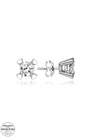SWAROVSKİ ZİRCONİA PIRLANTA MONTÜR TEK TAŞ 925 AYAR GÜMÜŞ KÜPE