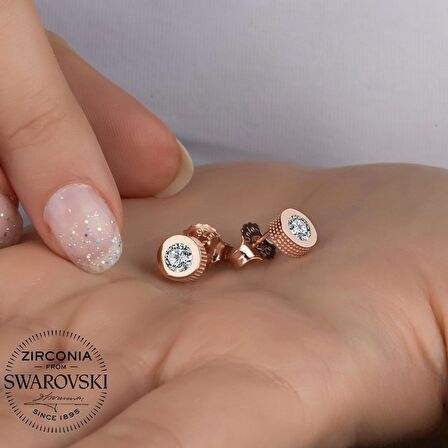 SWAROVSKİ ZİRCONİA PIRLANTA MONTÜR TEK TAŞ 925 AYAR GÜMÜŞ KÜPE