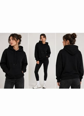 SWEATSHİRT YUMUŞAK DOKULU SİYAH