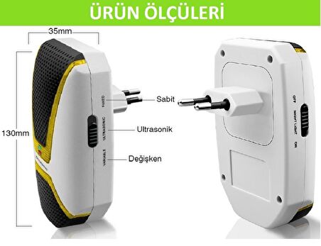 Dualpest AN-A533 Ultrasonik Fare, Haşere, Sinek, Böcek Kovucu