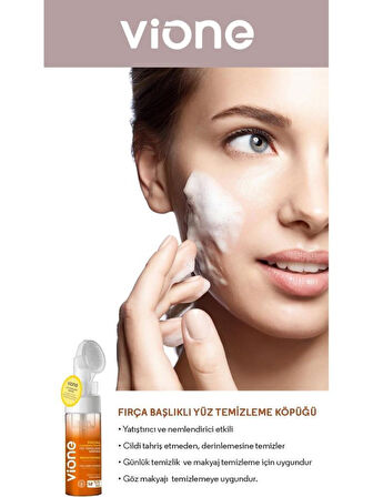 vione Aydınlatıcı Besleyici Özel Fırçalı Yüz Temizleme Köpüğü 150ml