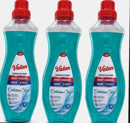 Vatan Çamaşir Deterjani Arap Sabunu Ve Soda Etki̇Li̇ 1500 Ml X 3Lü