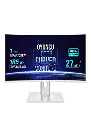 Warp Outlet (Kutu Hasarlı) WRP27-165-W 27" 165HZ 1MS1000R Curved Freesync + G-Sync FHD Oyuncu Monitörü