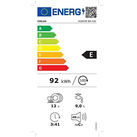 Finlux Konfor BM 420 E Enerji Sınıfı 4 Programlı 12 Kişilik Bulaşık Makinesi