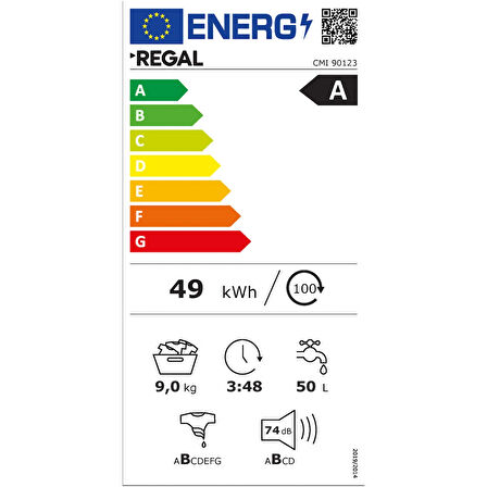 Regal CMI 90123 A Enerji Sınıfı 9 Kg 1200 Devir Çamaşır Makinesi