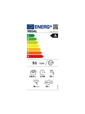 Regal CMI 100122 G 10 kg 1200 Devir Çamaşır Makinesi