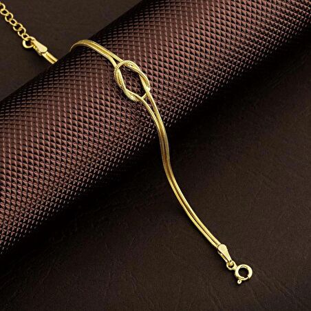 Gümüş Pazarım Düğüm Bileklik Altın Kaplama 