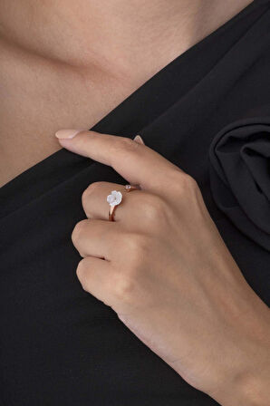 Gümüş Pazarım Manolya Çiçeği Kadın 925 Ayar Gümüş Yüzük 