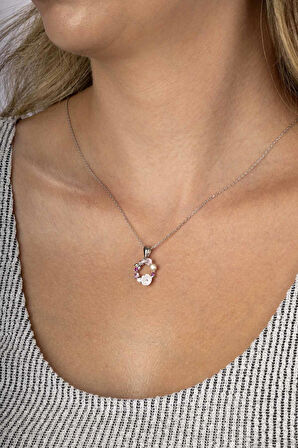 Gümüş Pazarım İnci Taneli Manolya Çiçeği Kadın Gümüş Kolye 