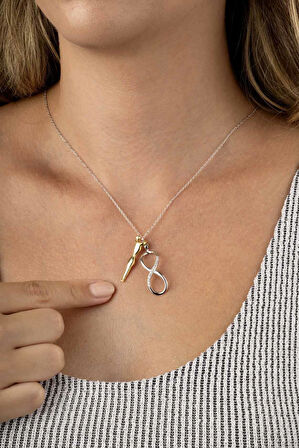 Gümüş Pazarım Sonsuz Aşk 925 Ayar Gümüş Kadın Kolye