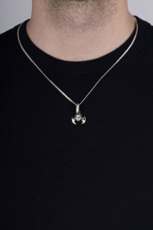 Gümüş Pazarım Akrep Motifli Erkek 925 Ayar Gümüş Kolye