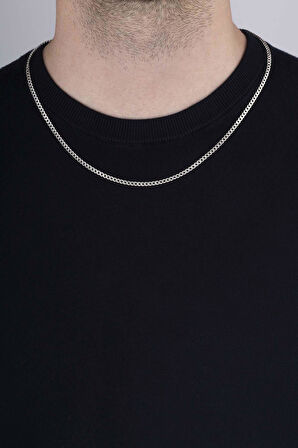 Gümüş Pazarım 925 Ayar Gümüş Erkek Gurmet Zincir 3 mm