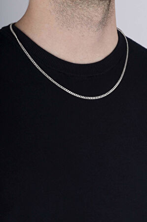 Gümüş Pazarım 925 Ayar Gümüş Erkek Gurmet Zincir 3 mm