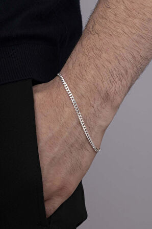 Gümüş Pazarım 925 Ayar Gümüş Erkek Gurmet Zincir Kolye Bileklik Kombini