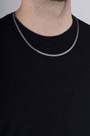 Gümüş Pazarım Tilki Kuyruğu 925 Ayar Gümüş Erkek Zincir Kolye