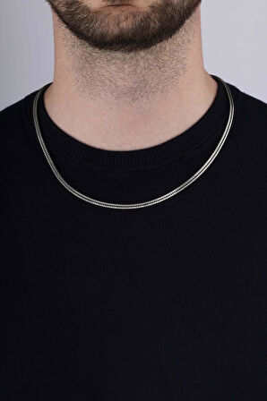 Gümüş Pazarım Tilki Kuyruğu 925 Ayar Gümüş Erkek Zincir Kolye