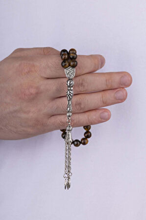 Gümüş Pazarım Kaplan Gözü Doğal Taş Tesbih