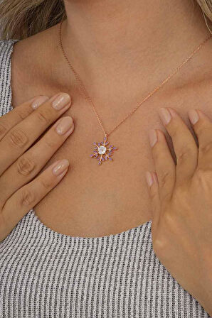 Gümüş Pazarım Manolya Çiçeği Kar Tanesi Kadın Gümüş Kolye