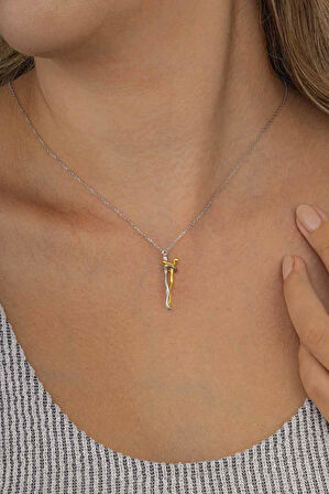 Gümüş Pazarım Sarılan Aşıklar Kadın Erkek Gümüş Kolye