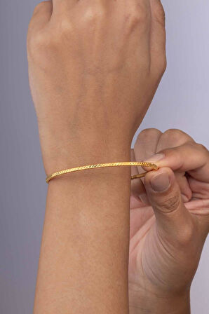 Gümüş Pazarım Altın Kaplama Geçiş Motifli 925 Ayar Gümüş Kadın Ajda  Bilezik