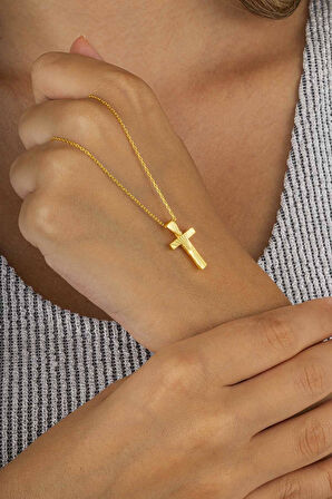 Gümüş Pazarım Altın Kaplama T Harfi Kadın 925 Ayar Gümüş Kolye