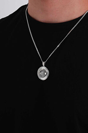 Gümüş PazarımTürk Simgeli Madalyon Ay Yıldız Gümüş Kolye