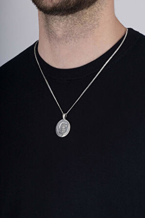 Gümüş Pazarım Bozkurt Ve Ay Yıldızlı 925 Ayar Gümüş Kolye