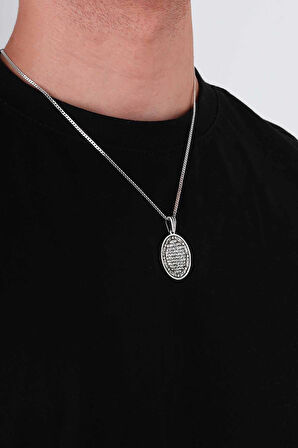 Gümüş Pazarım Besmelei Şerif Yazılı 925 Ayar Gümüş Kolye