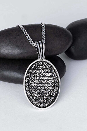 Gümüş Pazarım Besmelei Şerif Yazılı 925 Ayar Gümüş Kolye