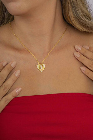 Gümüş Pazarım Altın Kaplama 925 Ayar Gümüş Serenay Kolye