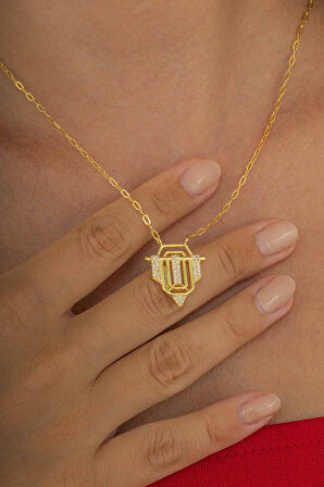 Gümüş Pazarım Altın Kaplama 925 Ayar Gümüş Serenay Kolye