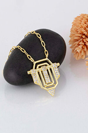 Gümüş Pazarım Altın Kaplama 925 Ayar Gümüş Serenay Kolye