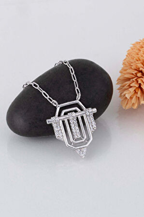 Gümüş Pazarım Rodyum Kaplama 925 Ayar Gümüş Serenay Kolye