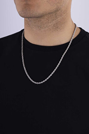 Gümüş Pazarım Klasik Burgu Model Erkek Çelik Zincir