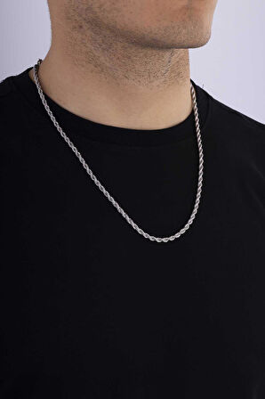 Gümüş Pazarım Klasik Burgu Model Erkek Çelik Zincir