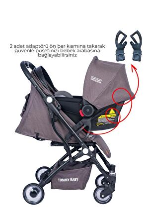 TommyBaby Mia Kabin Travel Bebek Arabası Black Kabin Boy