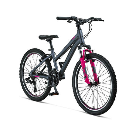 Mosso Wildfire 24 Jant 13K V Fren 21 SPD Bayan Dağ BisikletiAntrasit-Pembe