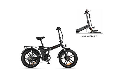 MOSSO MAGNERA ELEKTRİKLİ KATLANIR BİSİKLET 420H HYD 20 JANT 7 VİTES MAT ANTRASİT