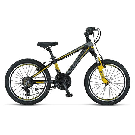 MOSSO WILDFIRE M-20-V ERKEK ÇOCUK BİSİKLETİ 280H 20 JANT 18 VİTES SİYAH SARI