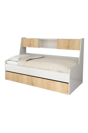 Yavrulu Karyola, Viyole Kapaklı, Kitaplıklı Yavrulu Karyola - 90x200