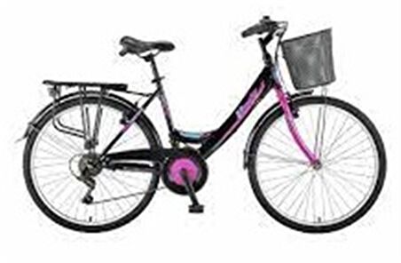 ÜMİT 2608 SAFIRO SEPETLİ Kadın ŞEHİR BİSİKLETİ 26 JANT 21 VİTES SİYAH