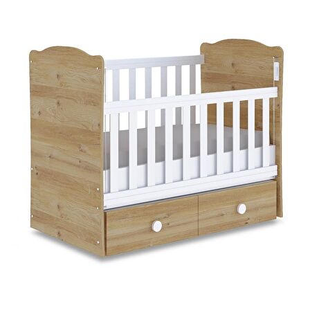 Babyhope Vesta 2 Çekmeceli Beşik 60x120 S.Meşe 900-57 Bebek Beşiği