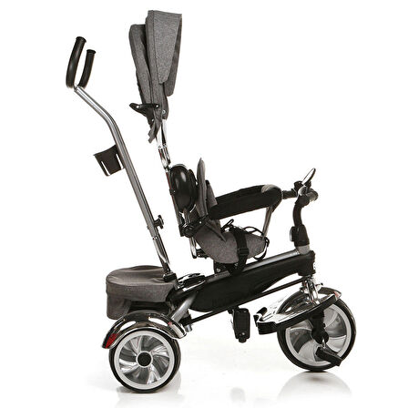 Baby Hope BH-9500 Star Ebeveyn Kontrollü Üç Teker Bisiklet  Gri