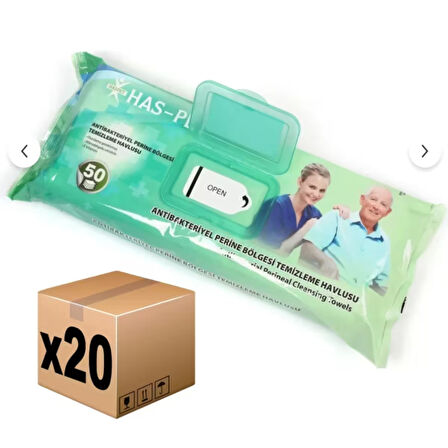 Has-pet Antibakteriyel Temizleme Havlusu (30x32 Cm) 50'li 20 Paket