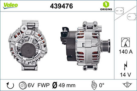 Bmw Alternator 14 V 150 A Bmw N40 N42 N45 N46 N E46 E81 E82 E87 E90 E60 E83 E84 - Valeo 439476