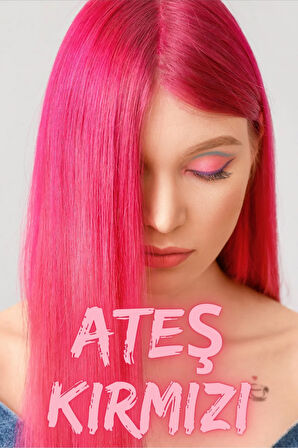 Truecolor Ateş Kırmızı Saç Boyası Seti Saç Açıcı Ve Eldivenli